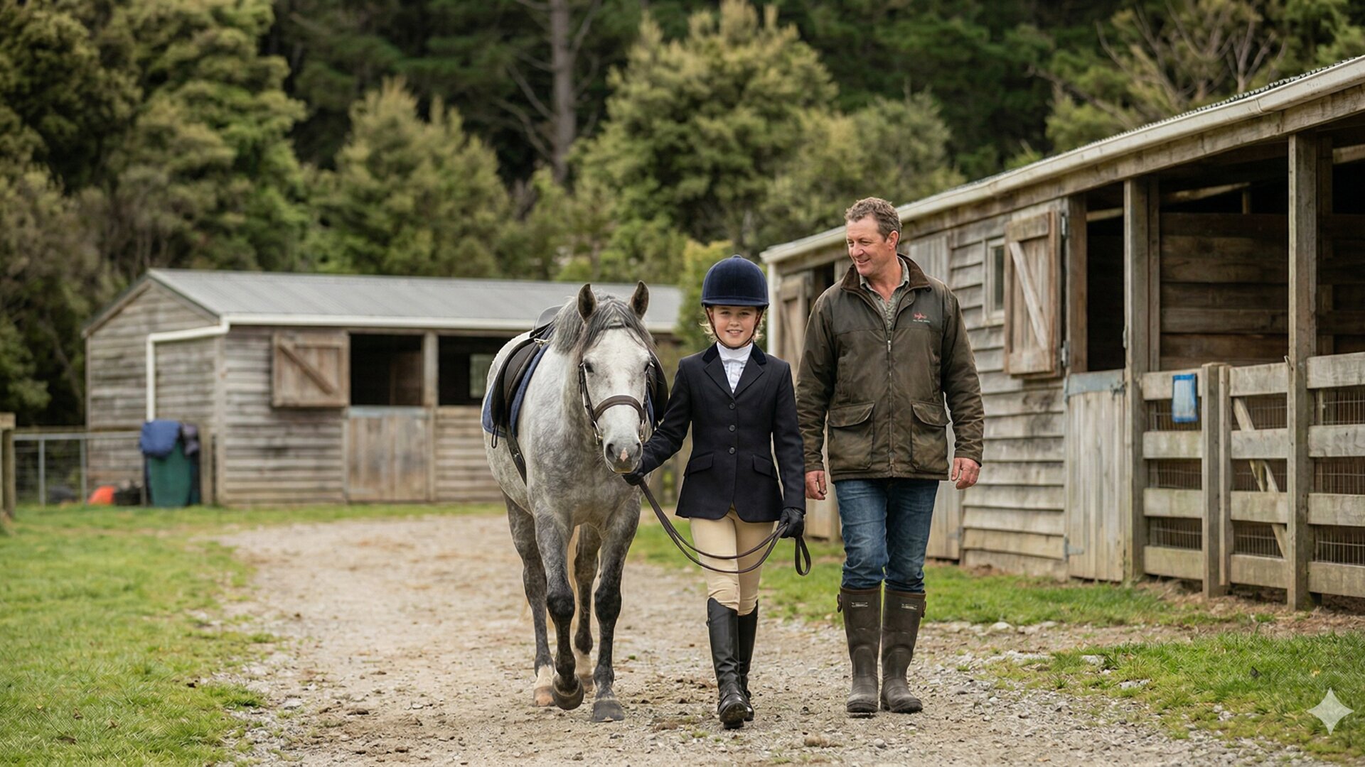 Horse and rider on trail
