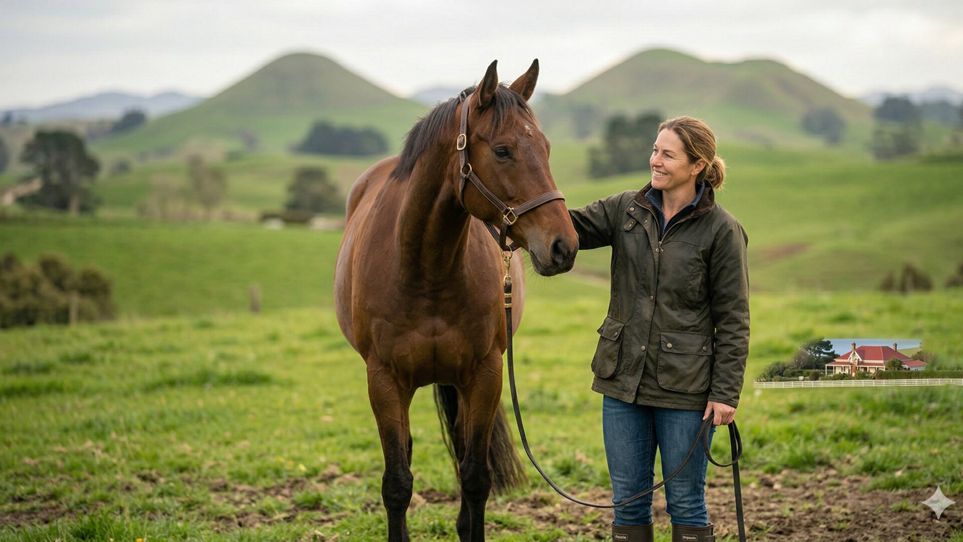 Horses in New Zealand landscape